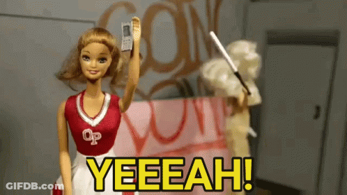 Barbie Cheerleader Saying Yeeeah GIF
