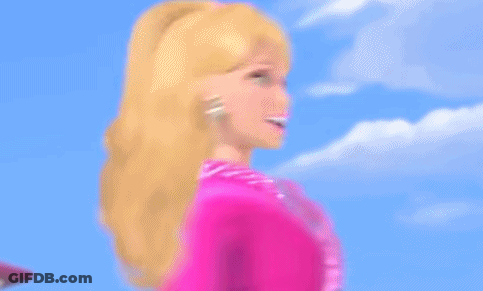 Barbie Doll In Pink Top And Earrings GIF