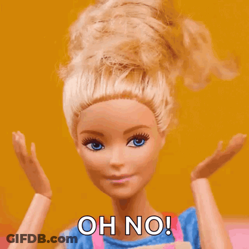 Barbie Doll Saying Oh No GIF