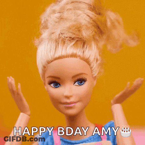 Barbie Doll Says Happy Bday Amy GIF