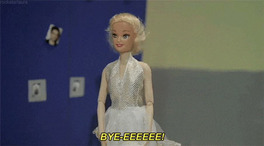 Barbie Doll Walking Out Byeeee GIF