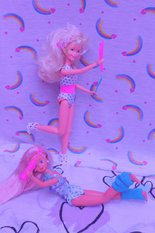 Barbie Dolls Purple Hearts GIF