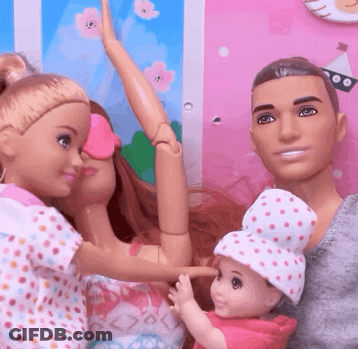 Barbie Ken Doll Good Morning Family GIF