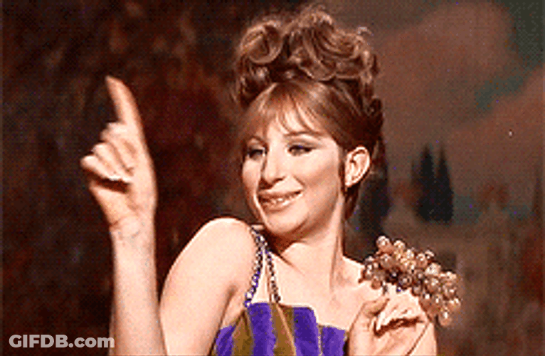 Barbra Streisand Pointing GIF