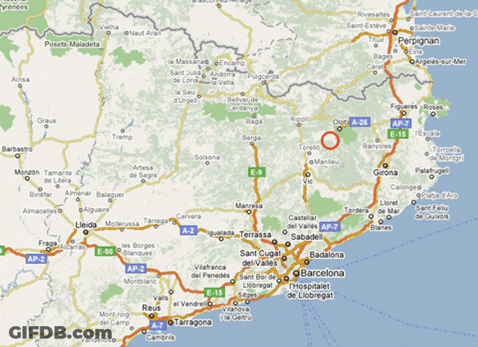 Barcelona City Flashing Map Dot GIF