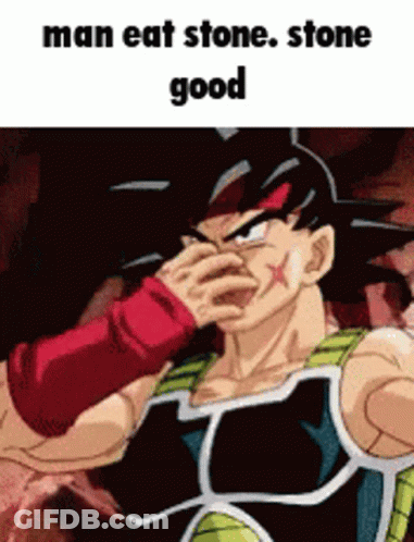 Bardock From DBZ Covering Nose GIF