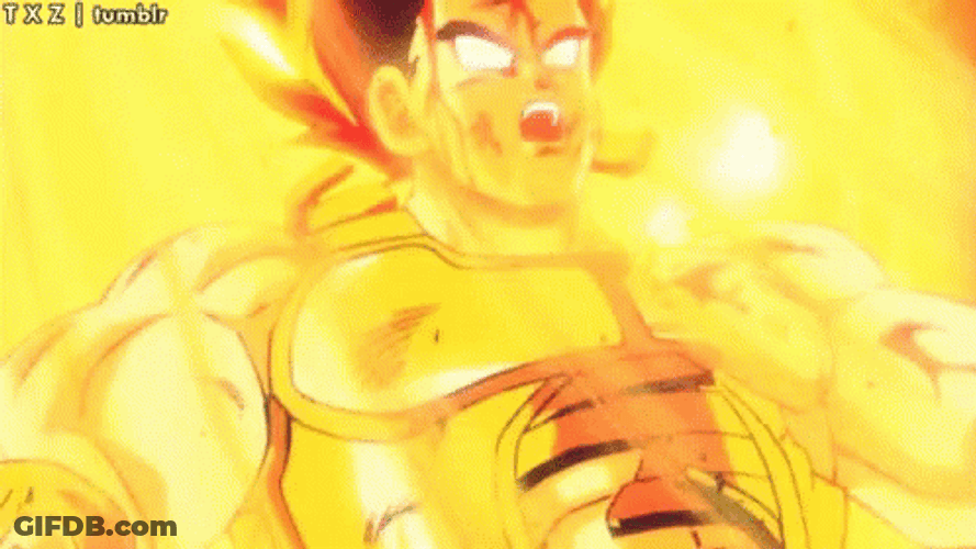 Bardock Igniting Powers GIF