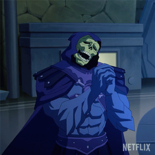 Bare-Bone Skull Skeletor Begging Please GIF