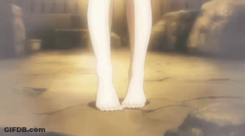 Bare Feet Standing On Rocky Surface GIF