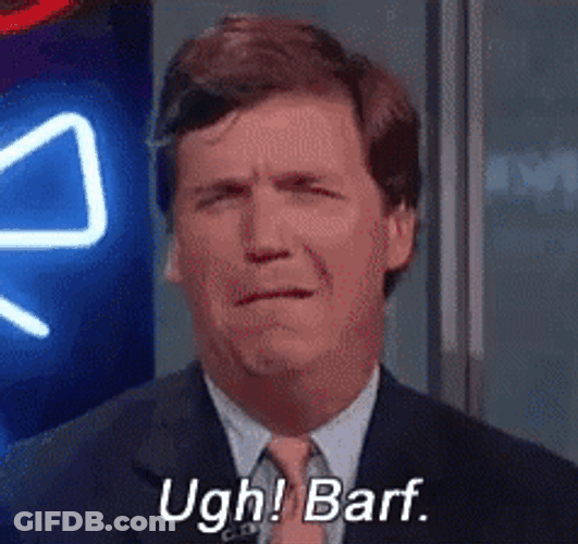 Barf Carlson Tucker Disgusted Reaction GIF