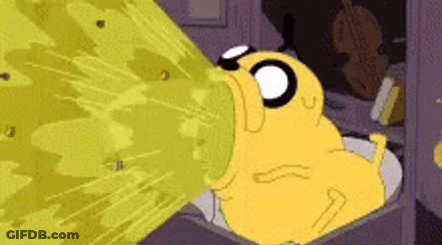 Barf Jake Throwing Up Adventure Time GIF