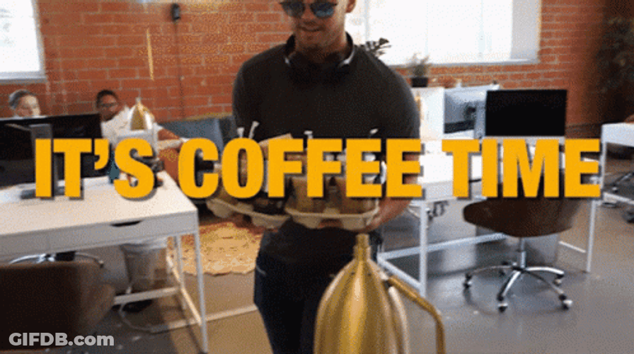 Barista Saying It's Coffee Time GIF