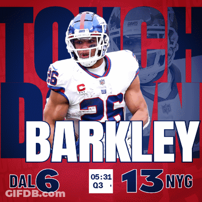 Barkley New York Giants Running With Ball GIF