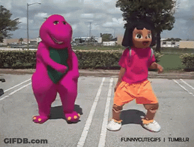 Barney Dancing With Dora GIF