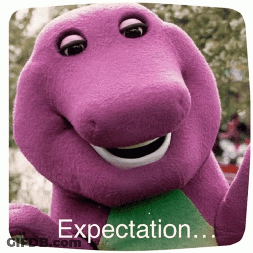 Barney Expectation Versus Reality GIF