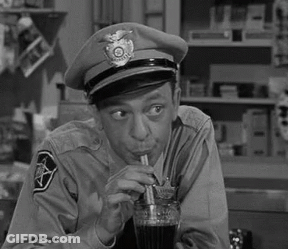 Barney Fife Sipping Drink GIF
