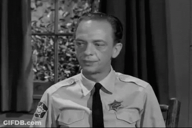 Barney Fife Startled GIF