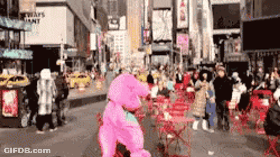 Barney Fight With Dino GIF