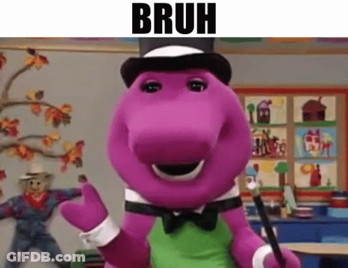 Barney From Barney And Friends Is Wearing A Top Hat And Bow Tie And Giving A Thumbs Up . GIF