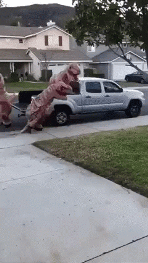 Barney Meme Run Away GIF