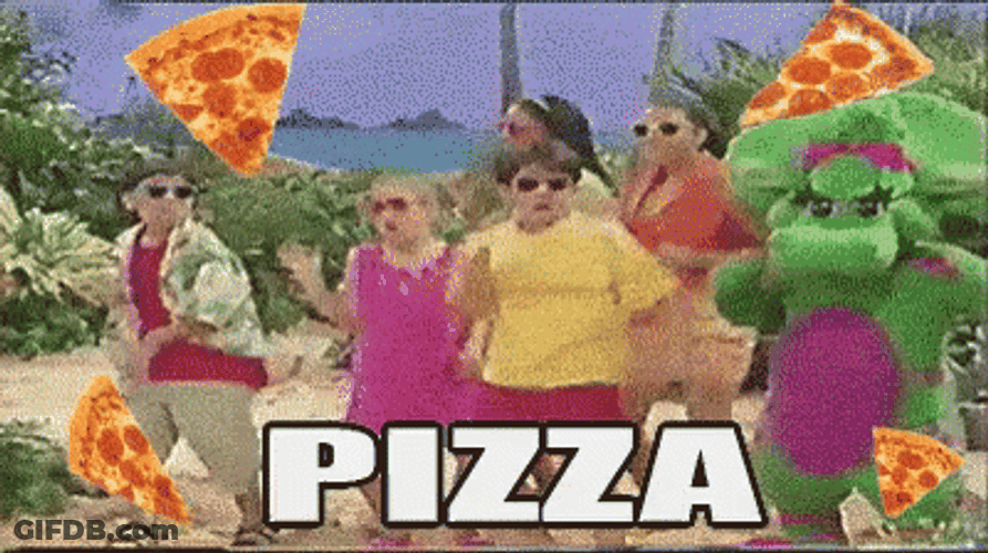 Barney Pizza Dance GIF