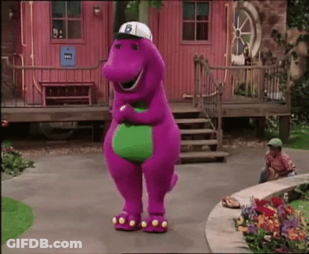 Barney Playing Softball GIF