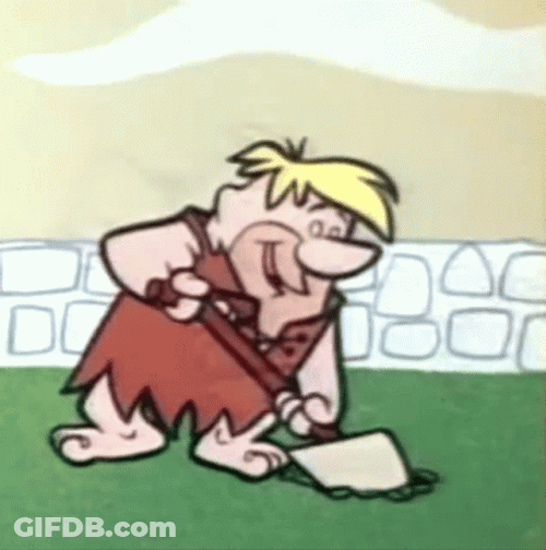 Barney Rubble Digging GIF