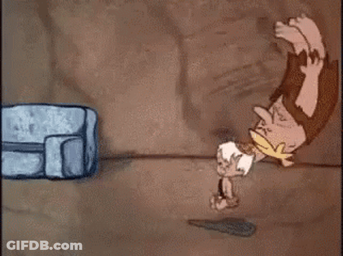 Barney Rubble Flintstone Car GIF