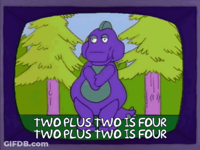 Barney Two Plus Two Is Four GIF