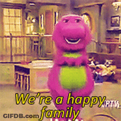 Barney We're A Happy Family GIF