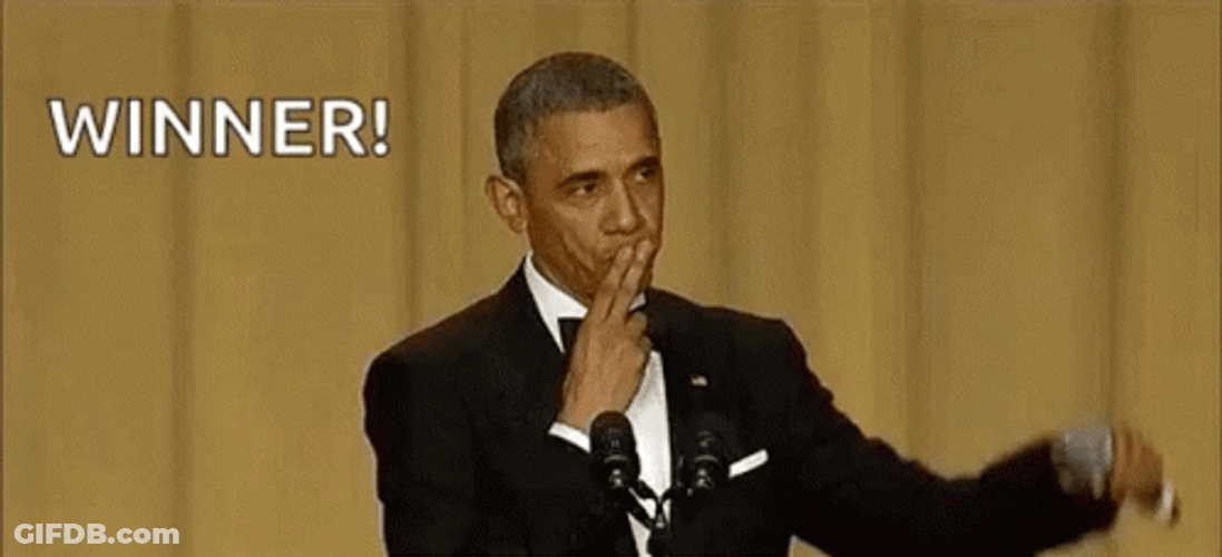 Barrack Obama's Mic Drop Winning GIF