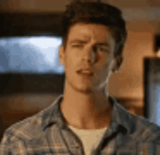 Barry Allen Grant Gustin Skeptic Look GIF