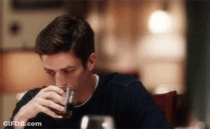 Barry Allen Grant Gustin Thinking Drinking Tea GIF