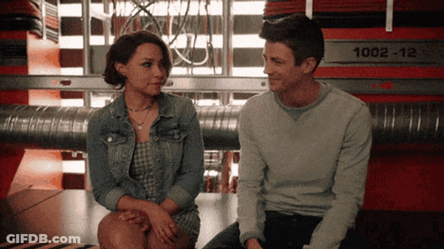 Barry Allen Nora West-Allen Funny Laughing Bump GIF