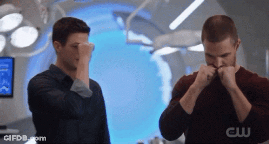 Barry Allen Oliver Queen Nervous Worried Arrowverse GIF