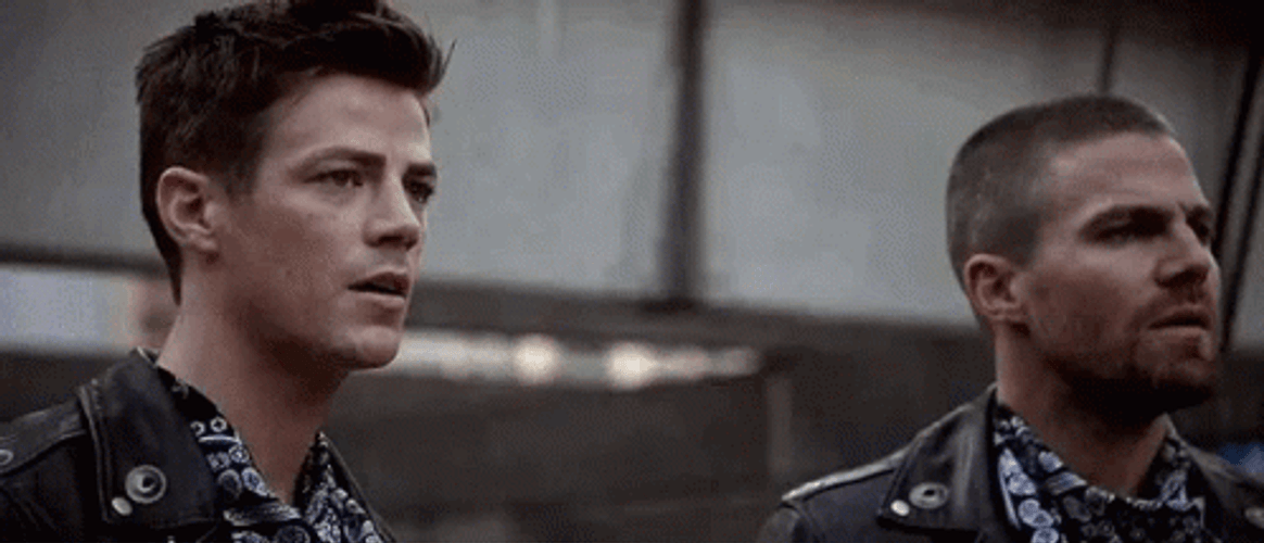 Barry Allen Oliver Queen The Flash Green Arrow Shocked GIF