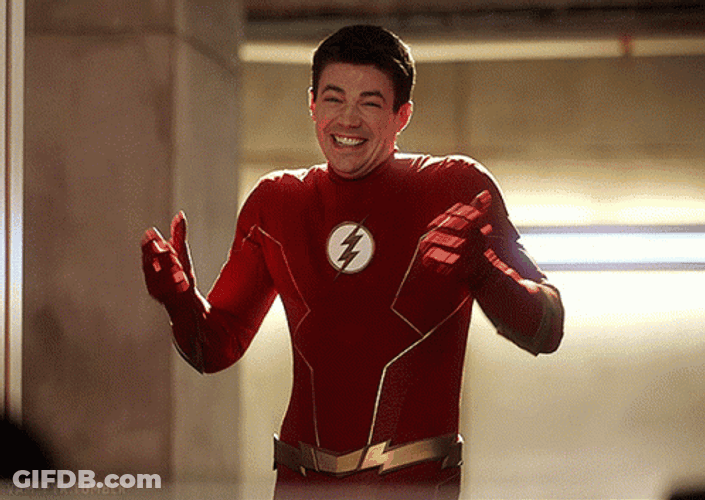 Barry Allen The Flash Laughing Shoulder Shrug GIF