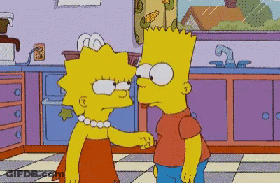 Bart And Lisa Simpson In Kitchen GIF