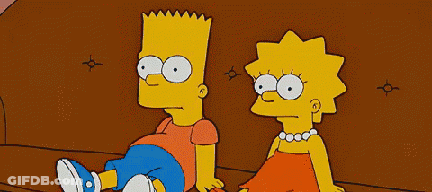 Bart And Lisa Simpson On Couch Problem Solved GIF