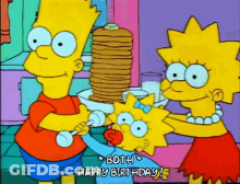 Bart And Maggie Simpson Celebrating Birthdays GIF