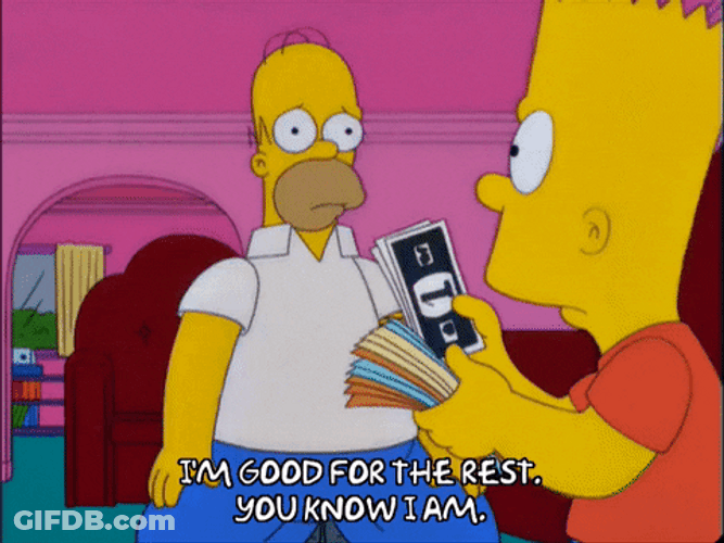 Bart Counting Monopoly Money Homer The Simpsons GIF