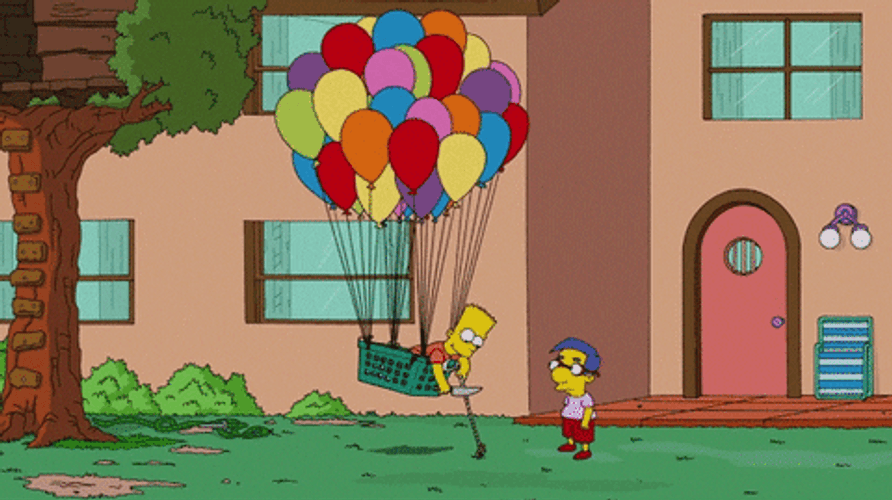 Bart Cutting Air Balloon Rope GIF