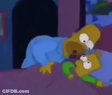 Bart Simpson And Homer Simpson Lying On Bed GIF