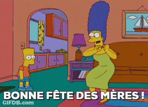 Bart Simpson And Marge Simpson Bonne Fête Des Mères GIF