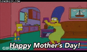 Bart Simpson And Marge Simpson Happy Mother's Day GIF