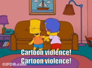 Bart Simpson And Milhouse Simpson Talking About Cartoon Violence GIF