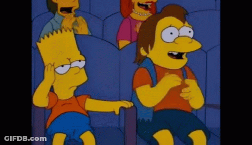 Bart Simpson And Ned Flanders Sitting In Theater GIF