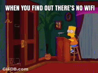 Bart Simpson At Podium When You Find Out There's No WiFi GIF