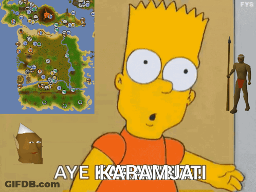 Bart Simpson Aye Karamburuti With Map And Spearman GIF