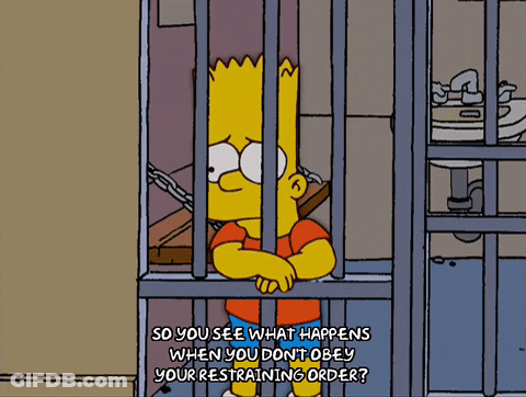 Bart Simpson Behind Bars GIF